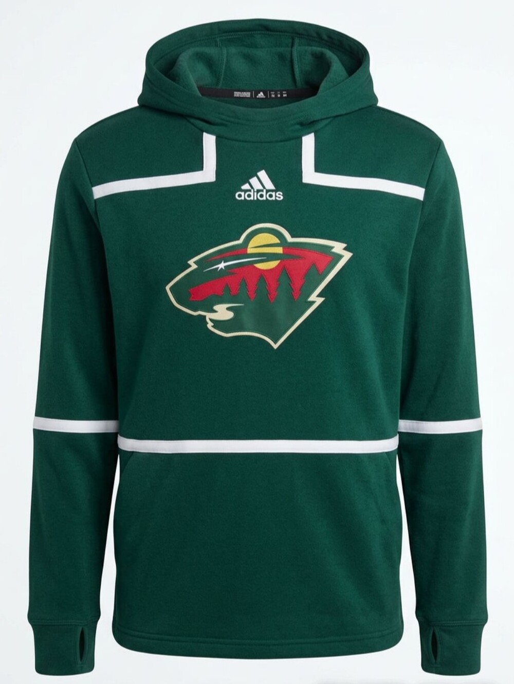 Adidas Minnesota Wild Women's Large Green Hoodie NHL Logo Pullover Size L